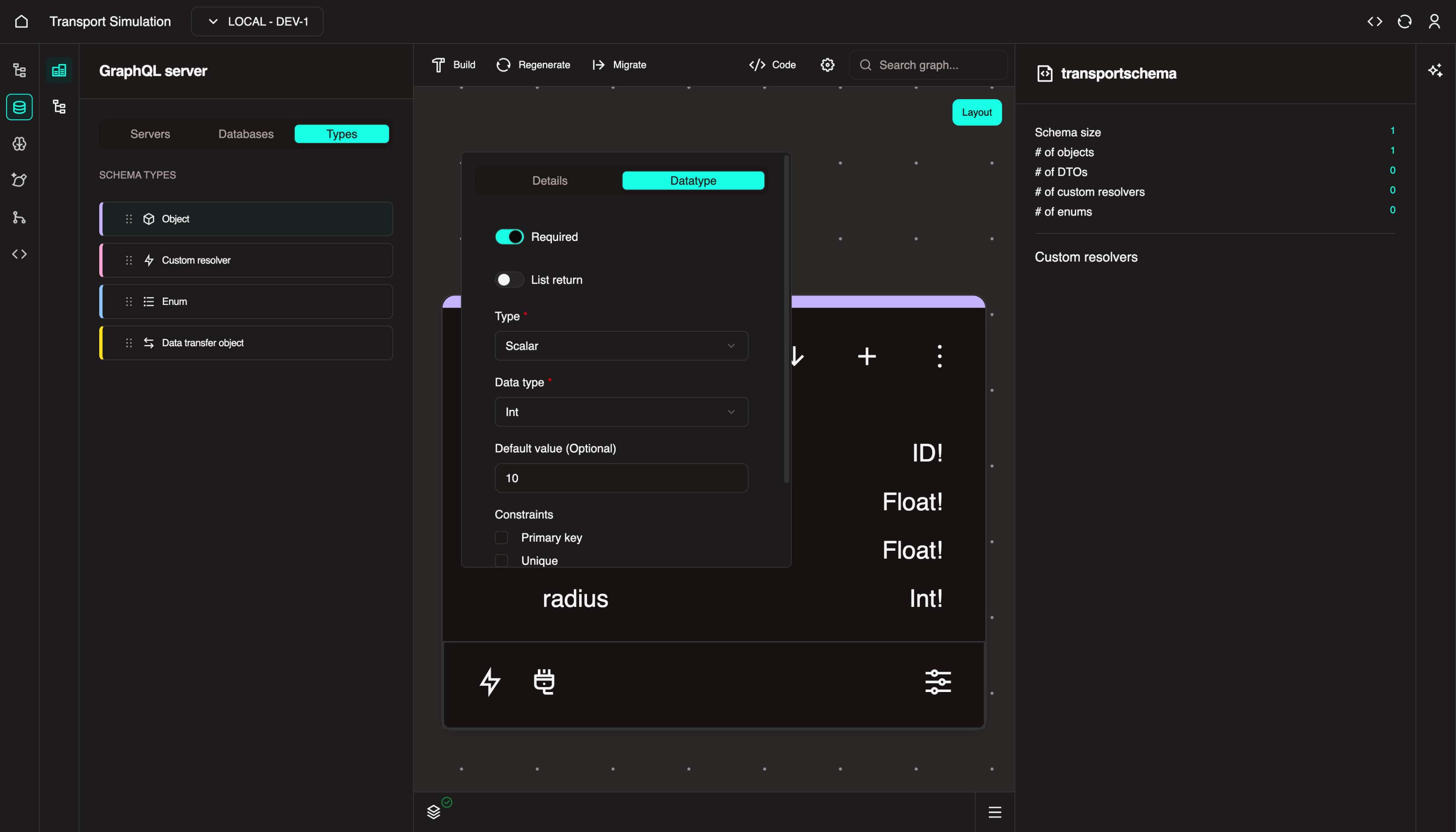 Add radius field
