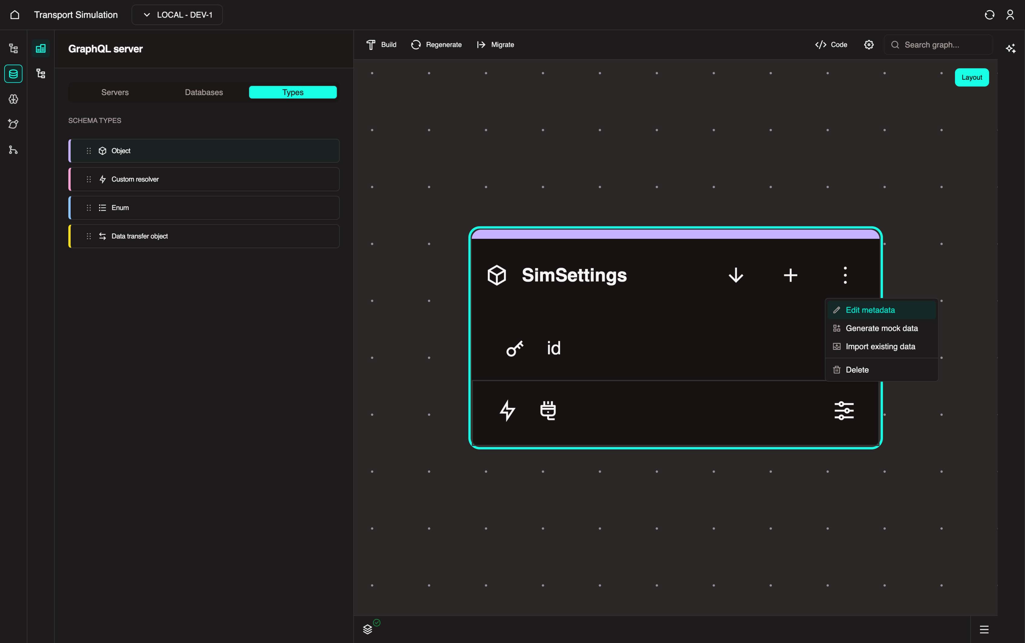 SimSettings object