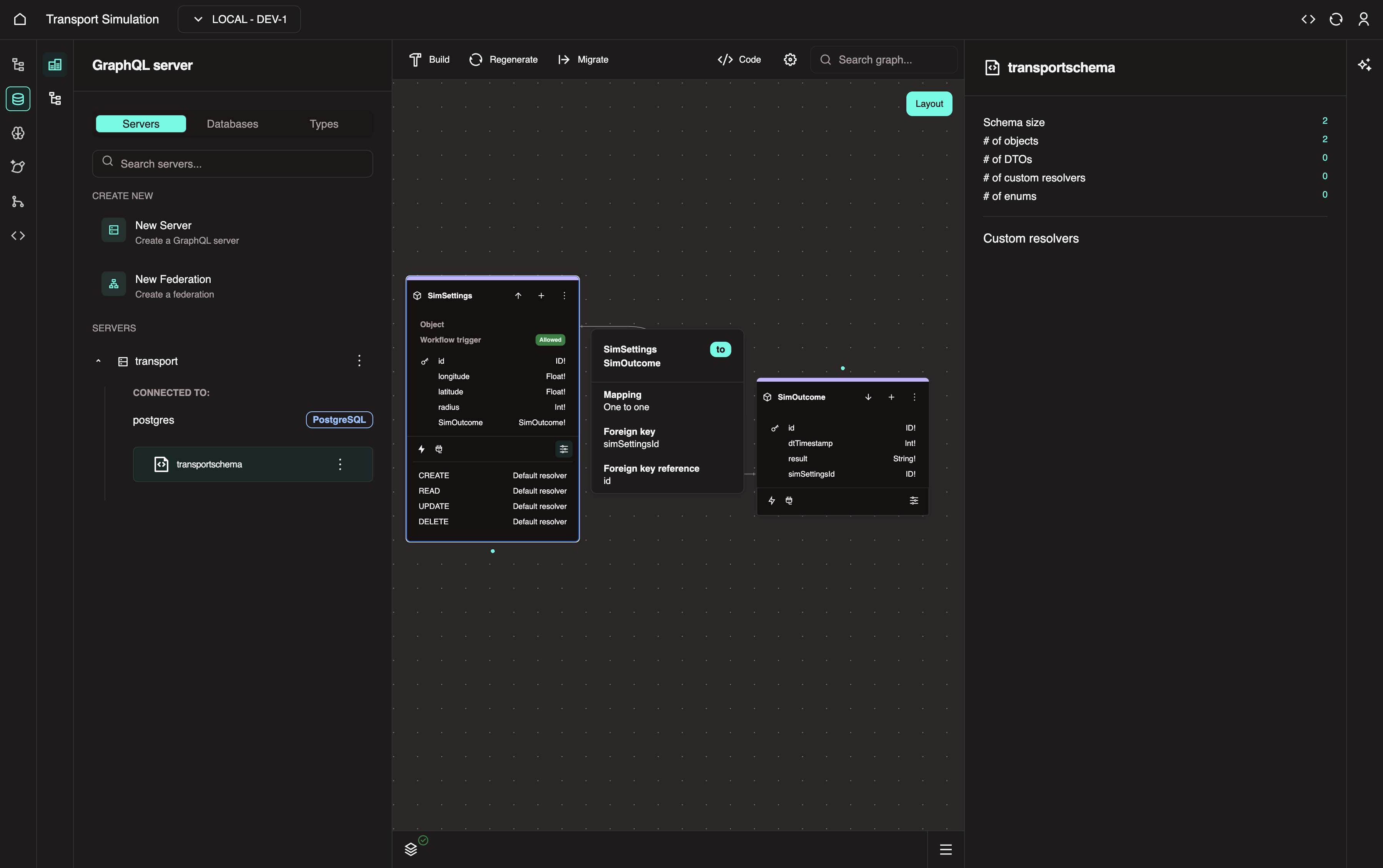 Hover relationship view