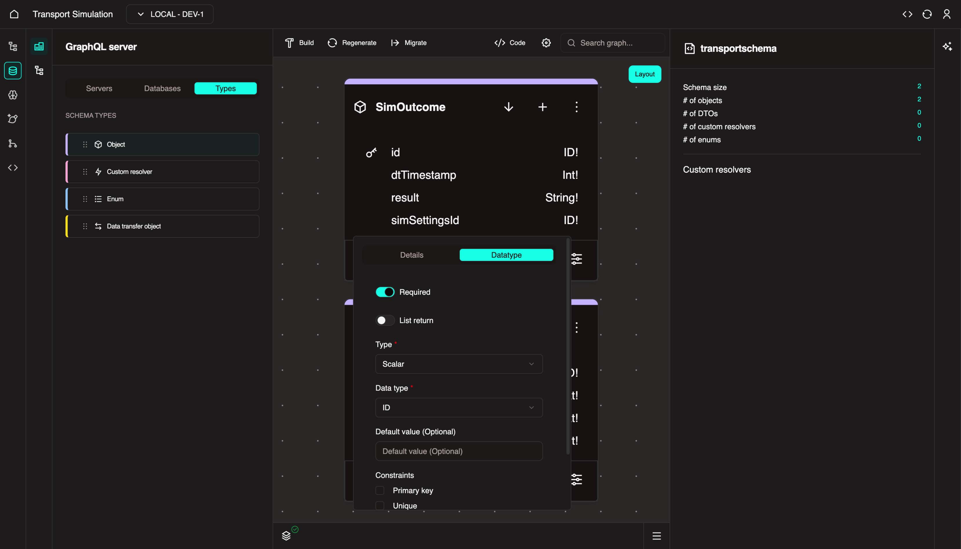 Add simSettingsId field