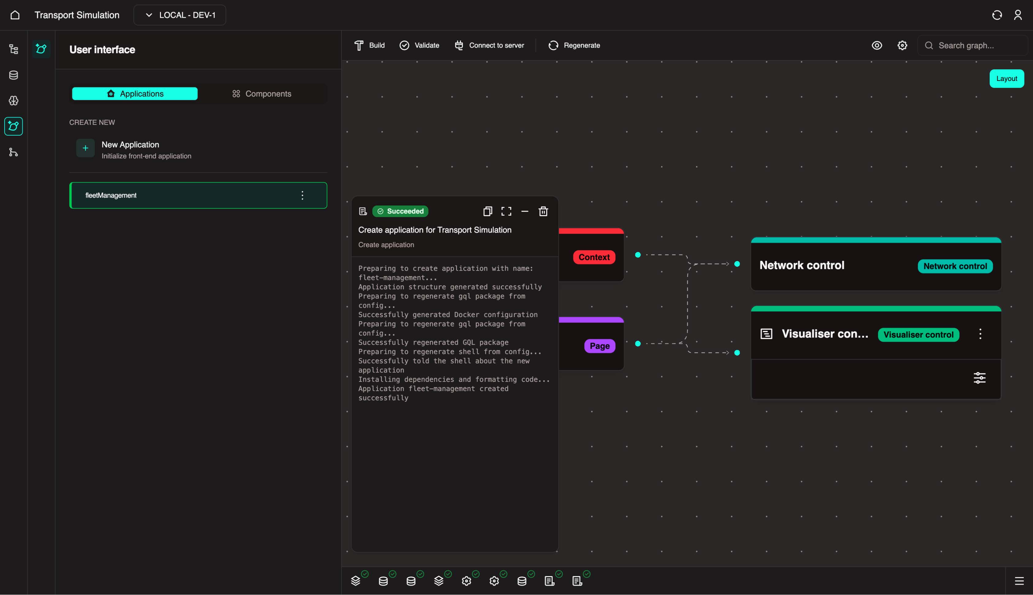 Application in visualiser