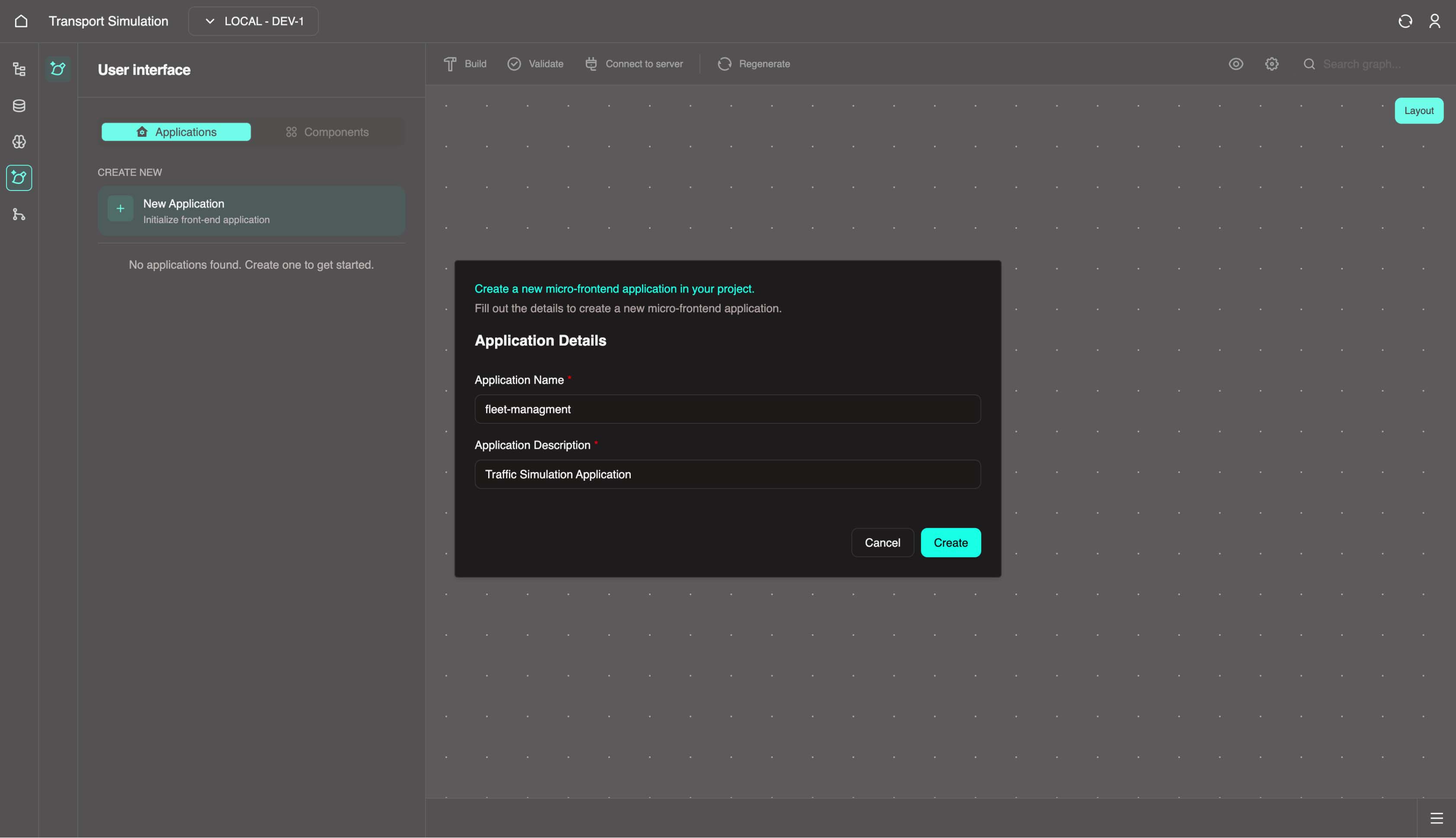 Create application form