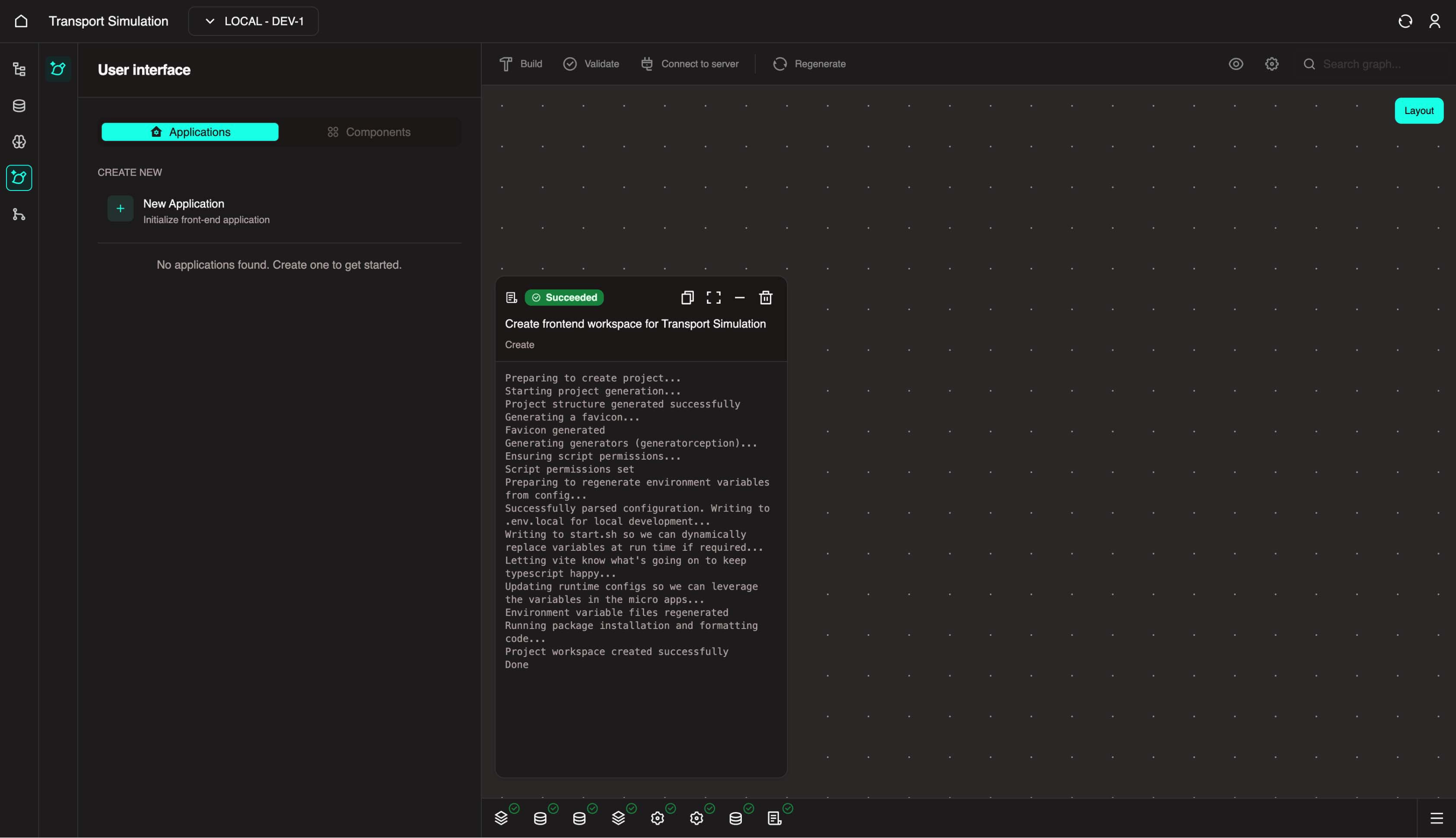 frontend workspace installed