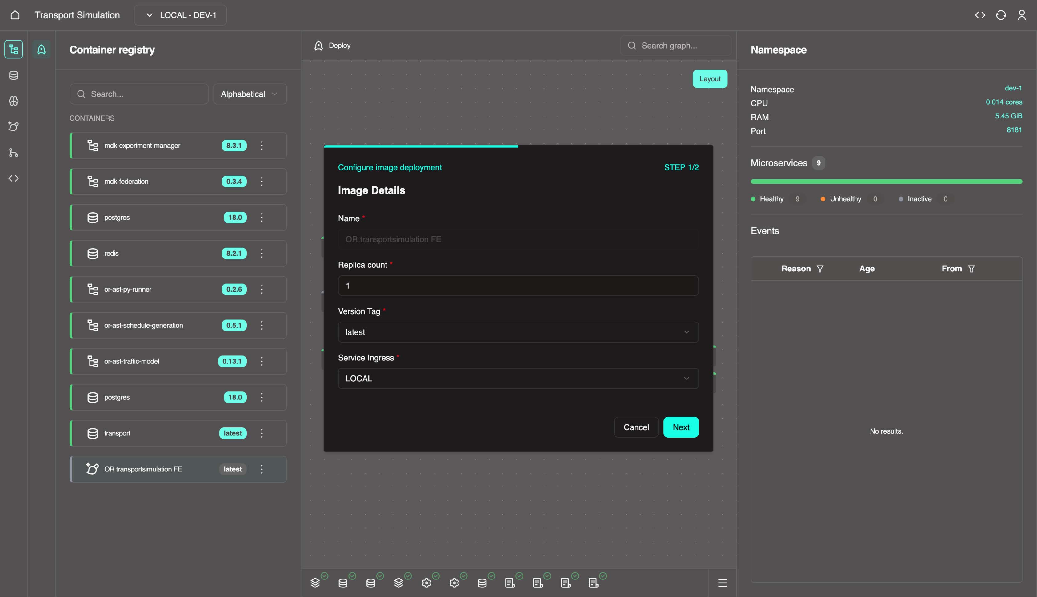Frontend deployment configuration