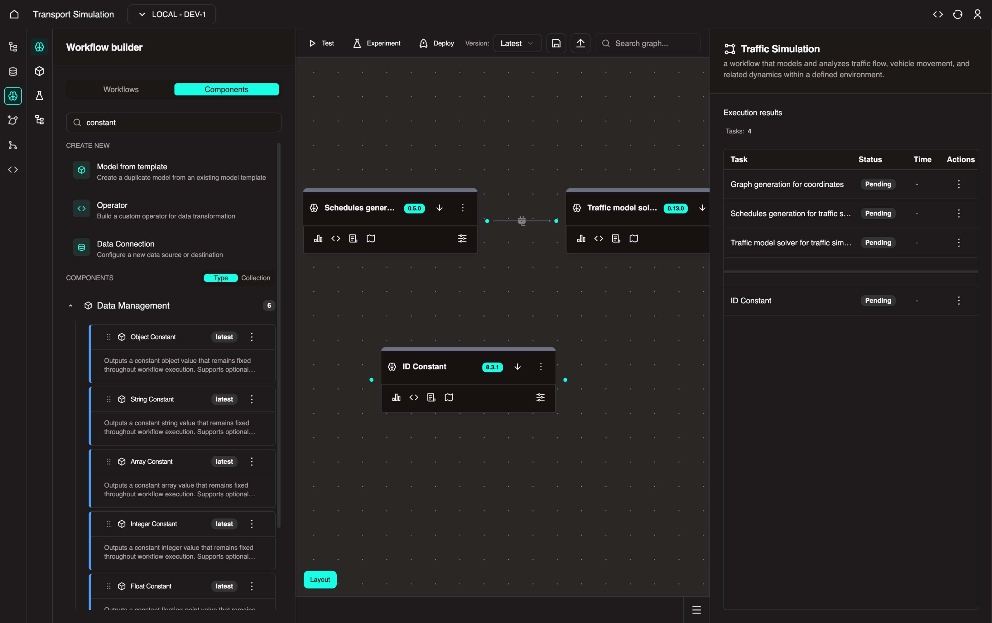 Data Management - Constants node