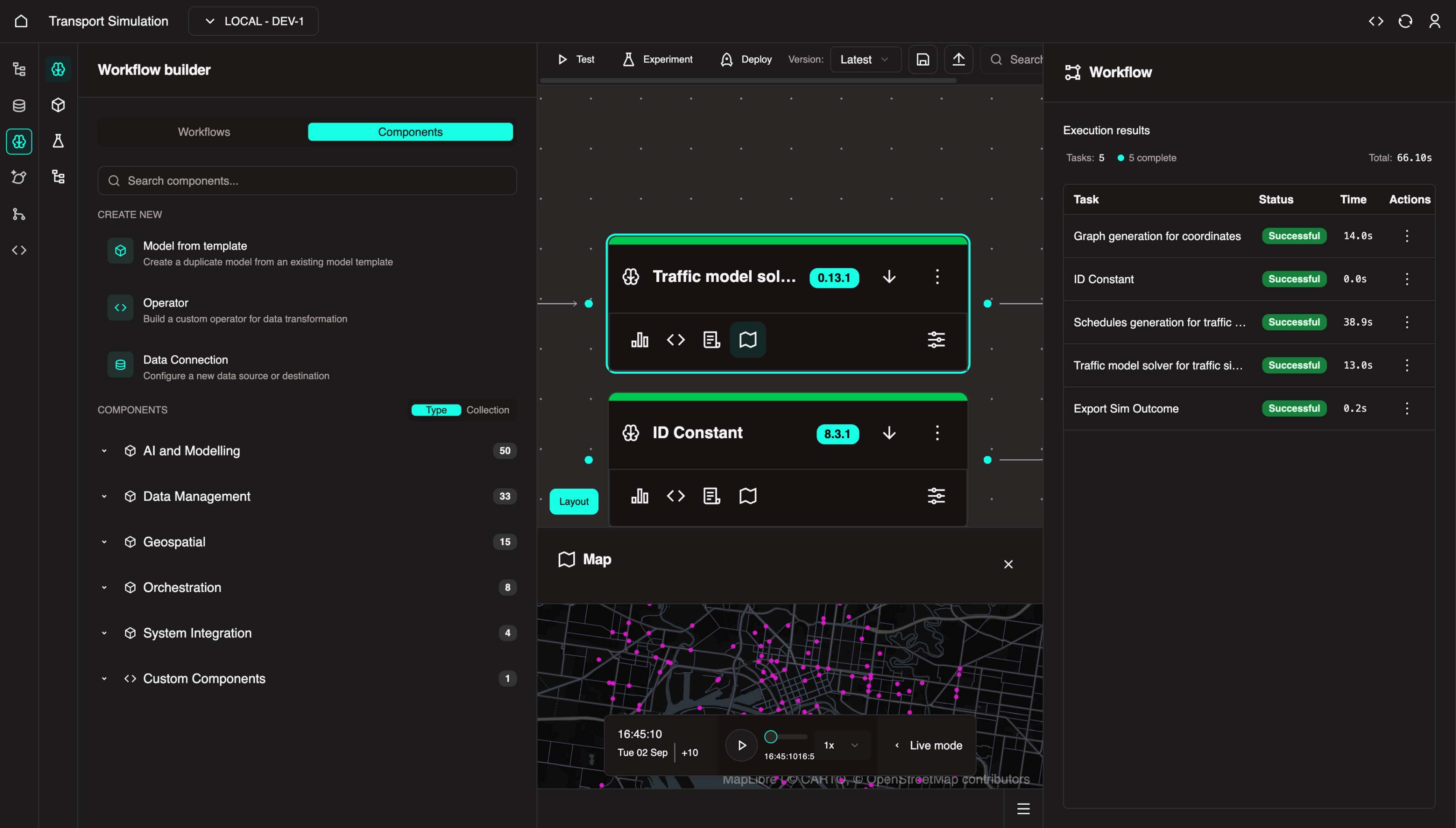 Map view of simulation